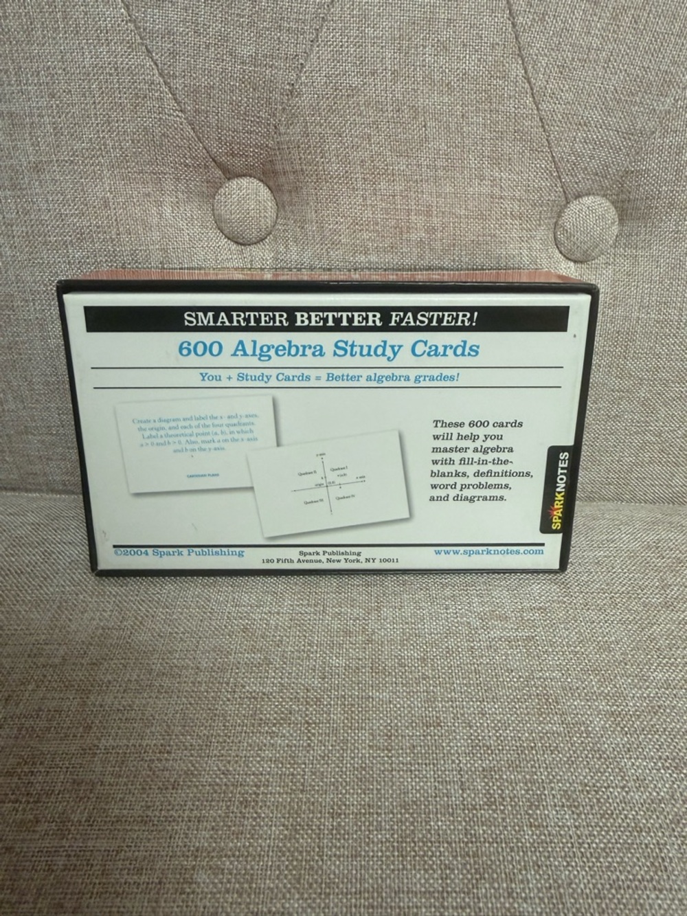 Spark Notes Algebra Study Cards 600 Cards Excellent Condition - Picture 2 of 4